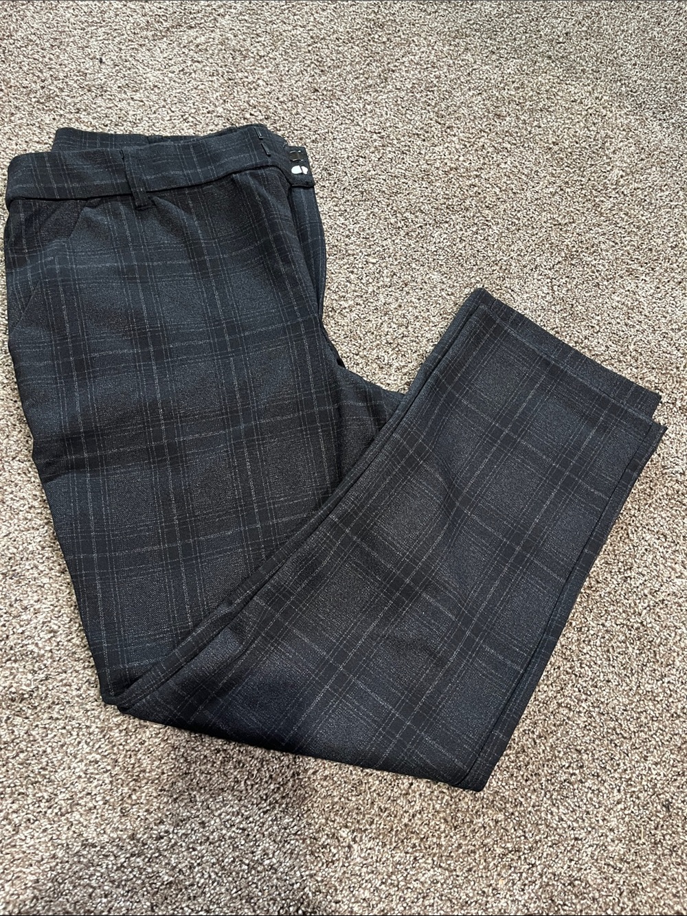Wit & Wisdom Black Windowpane Cropped Dress Pants